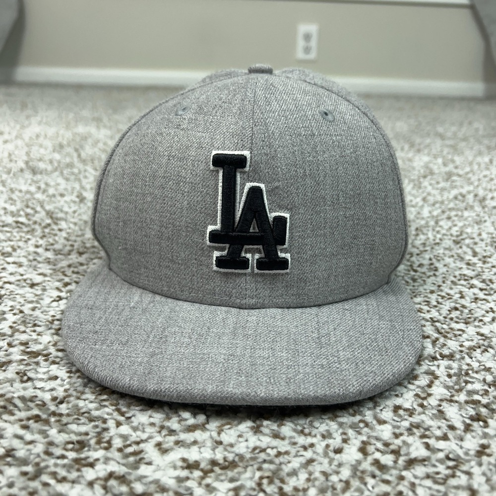 Los Angeles Dodgers Hat Cap Fitted Mens 7 Gray MLB Baseball 59FIFTY New Era